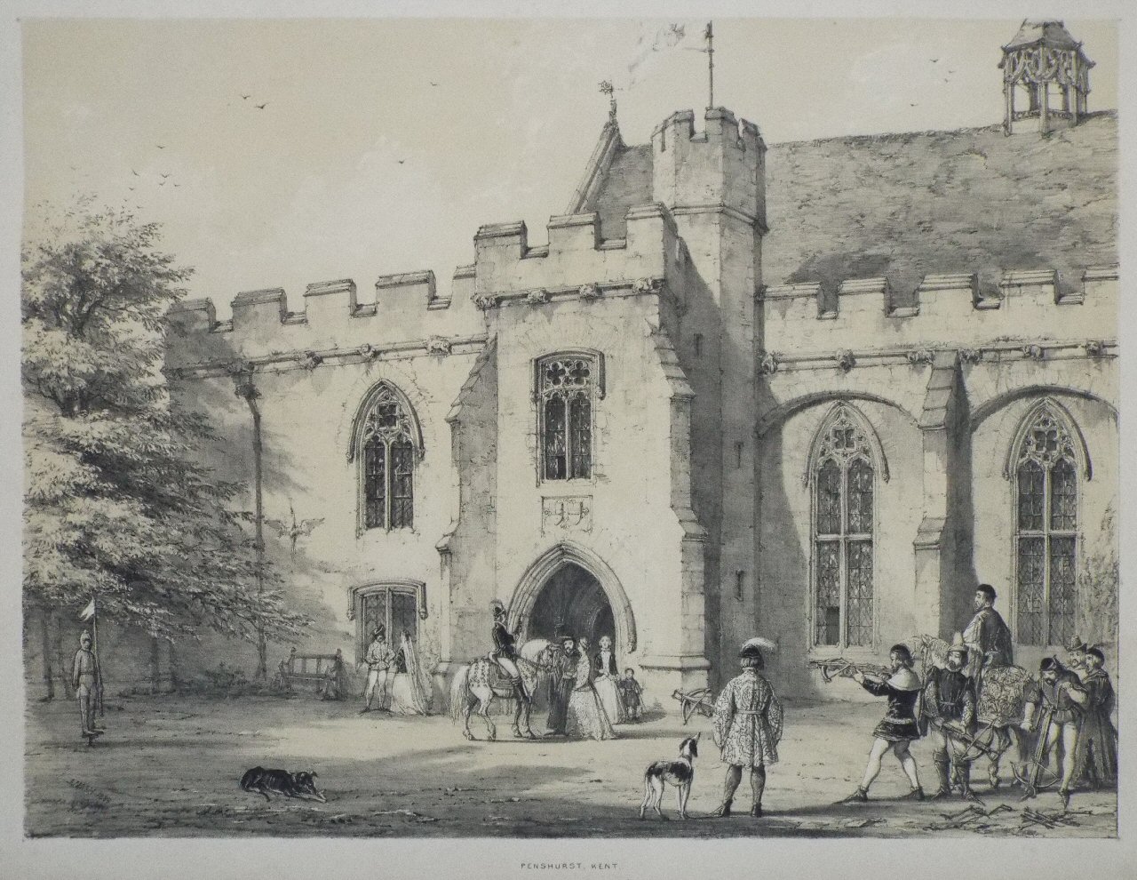 Lithograph - Penshurst, Kent - Nash